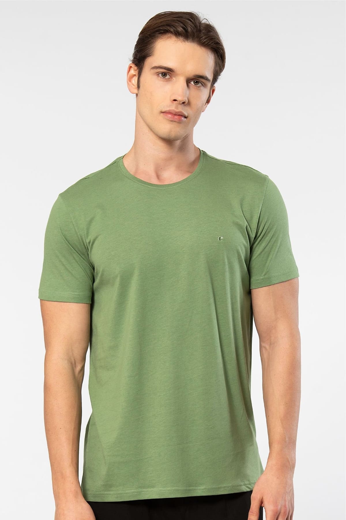Modal Pamuk Rahat Kalıp Erkek T-shirt Cacharel 2169 - Yeşil