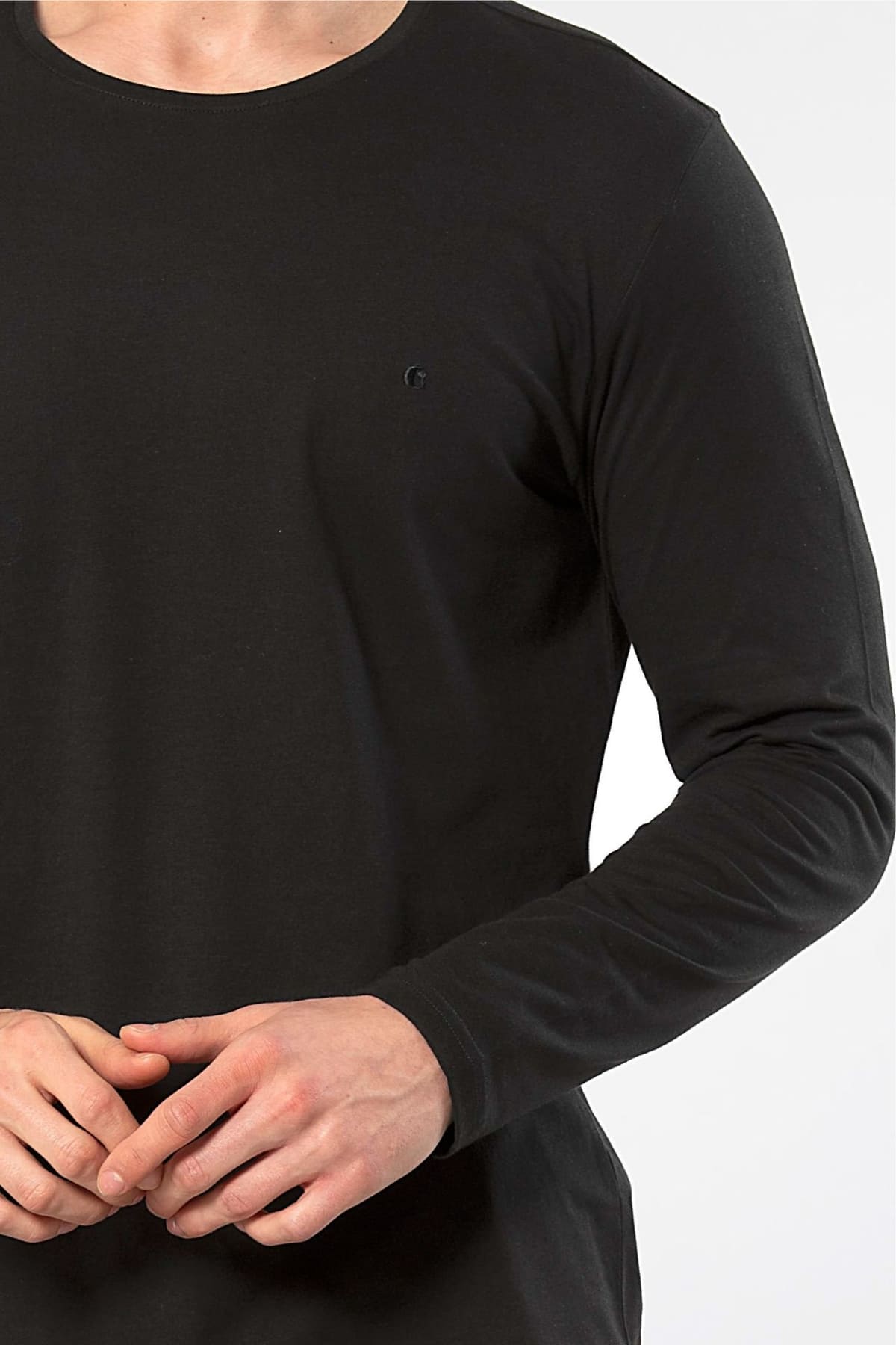 Modal Pamuklu Uzun Kollu Erkek Pijama Takımı Cacharel 2244 - Siyah