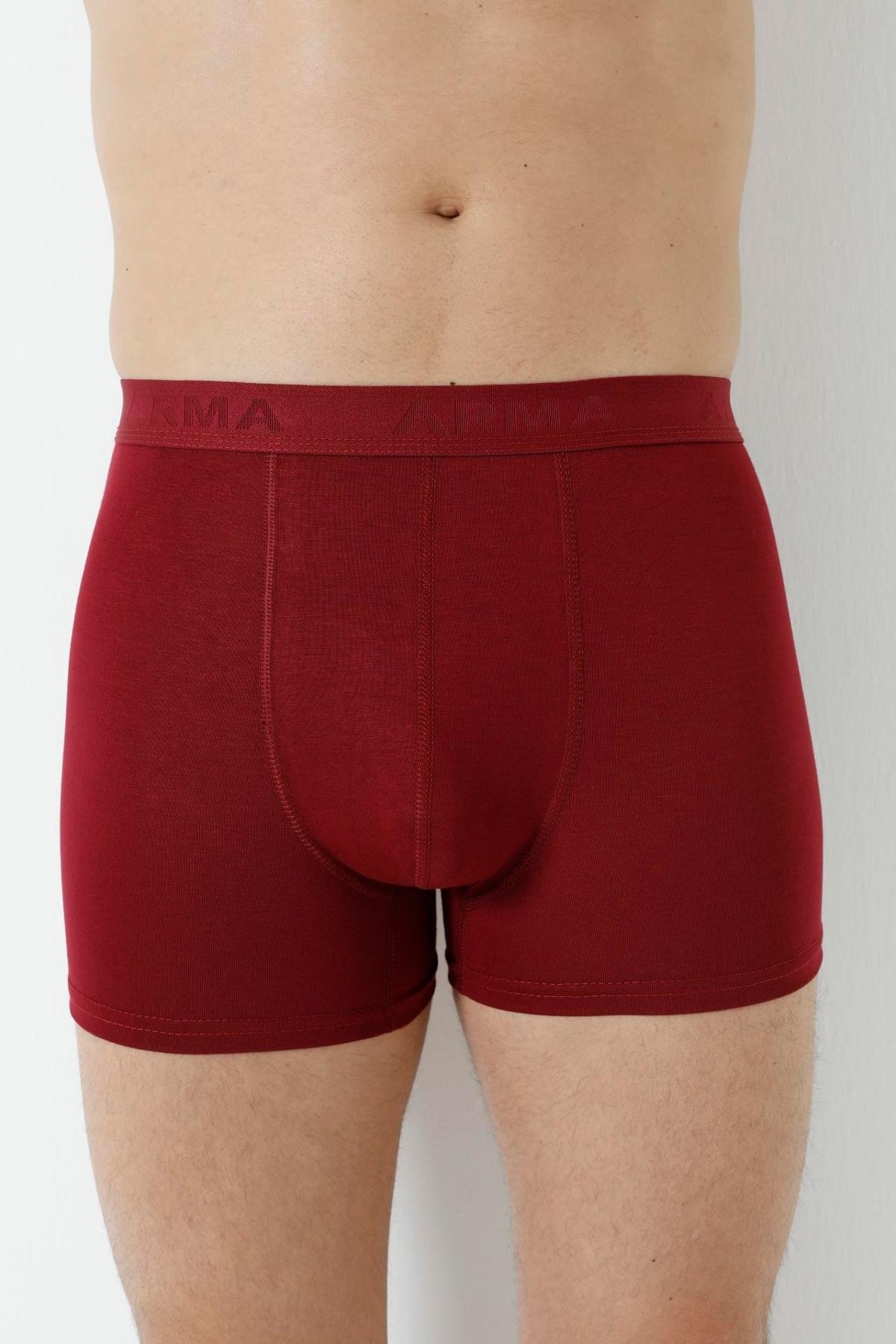 Bambu Esnek Bel Boxer 3lü Paket Arma Yıldız 1172 - Bordo