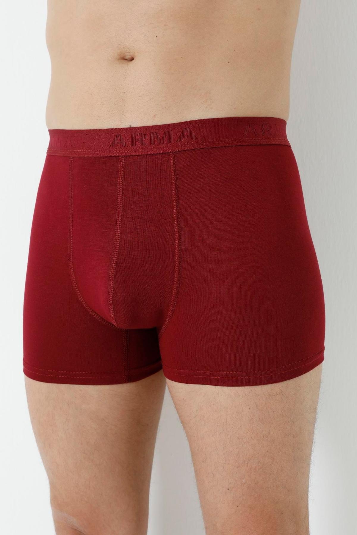 Bambu Esnek Bel Boxer 3lü Paket Arma Yıldız 1172 - Bordo