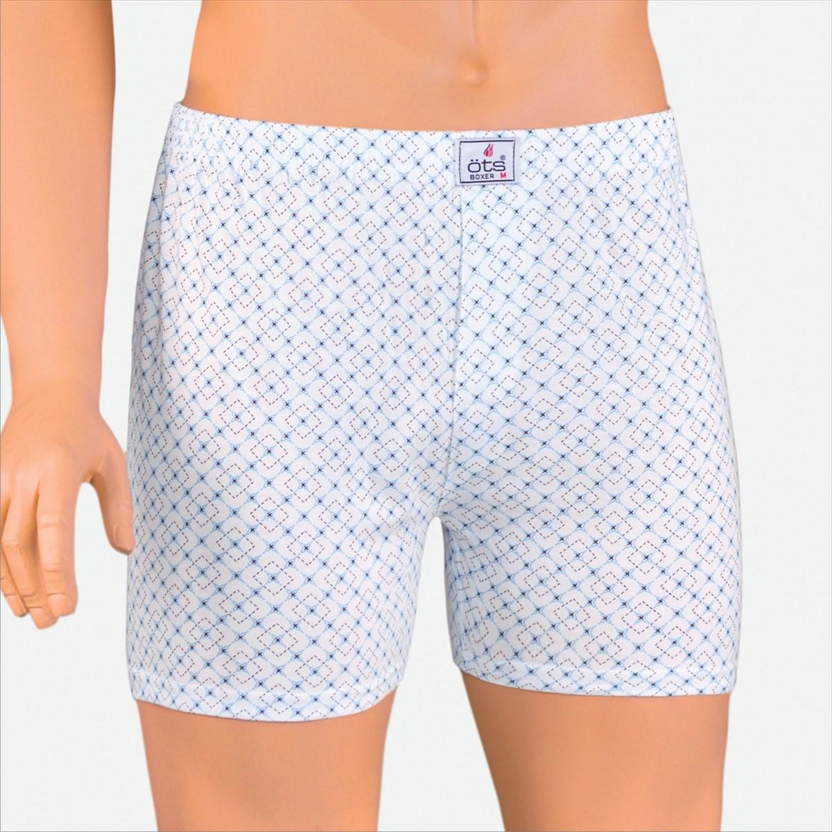 Pamuk Süprem Desenli Erkek Boxer Öts 2651 - Gri