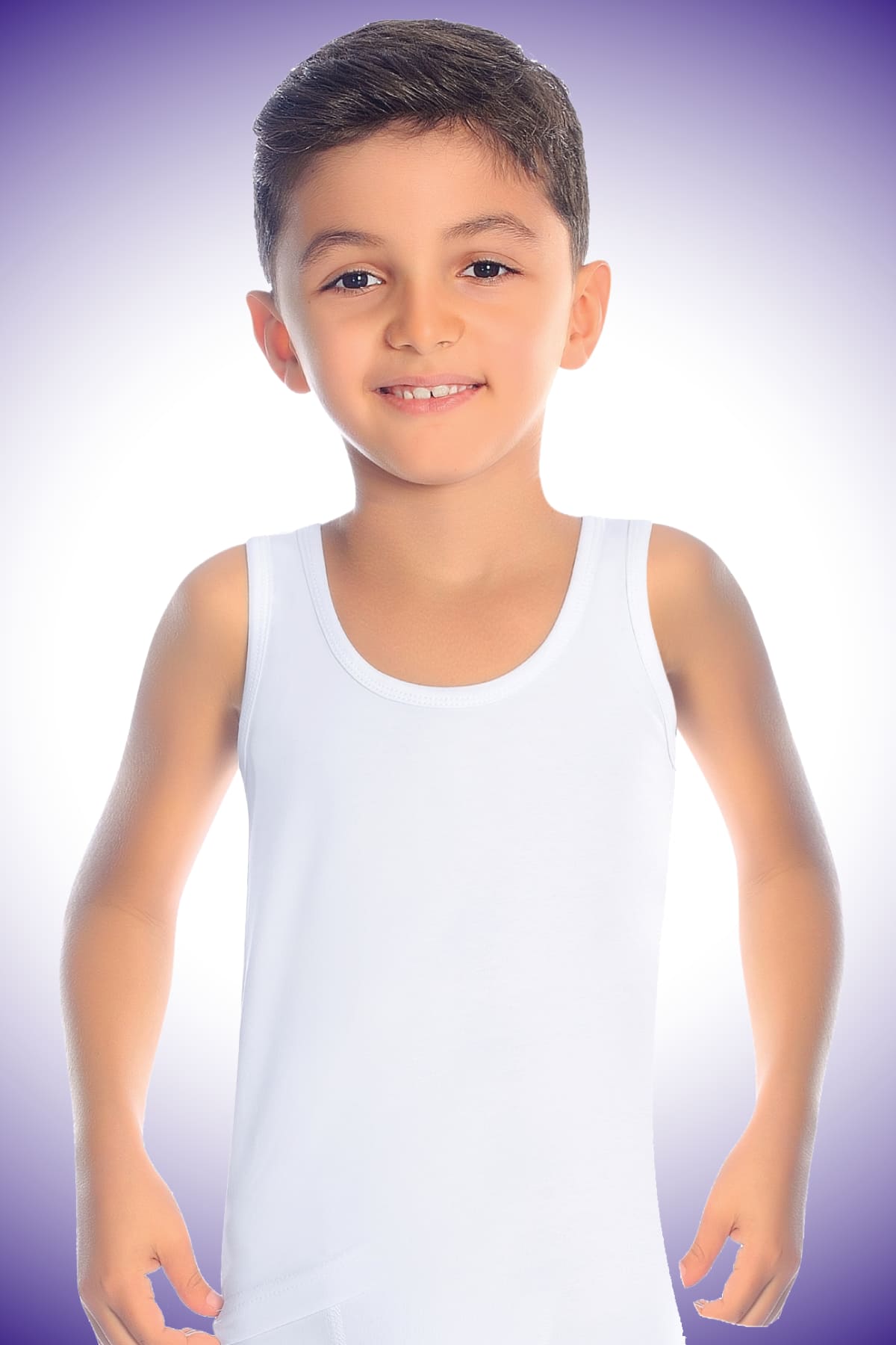 Pamuk Ribana Atlet Paketi Erkek Çocuk Öts 7005 - Beyaz