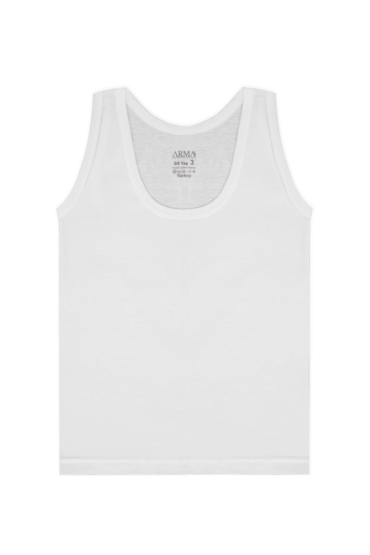 Pamuk Ribana Beyaz Atlet 6lı Paket Arma Yıldız 5546 - Beyaz