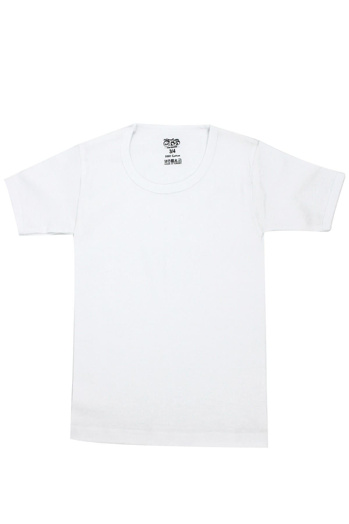 Pamuk Ribana Erkek Çocuk T-shirt Öts 7009 - Beyaz