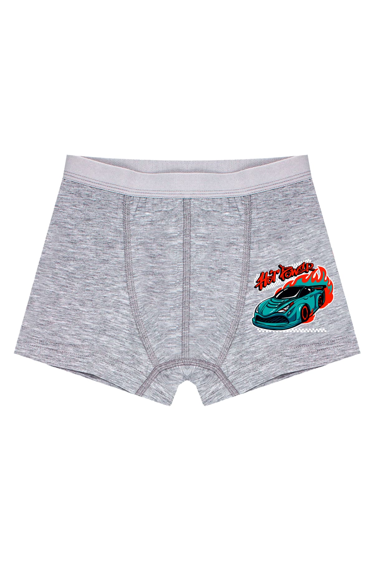 Yüksek Pamuklu Baskılı Erkek Çocuk Boxer Öts 7704 - Gri