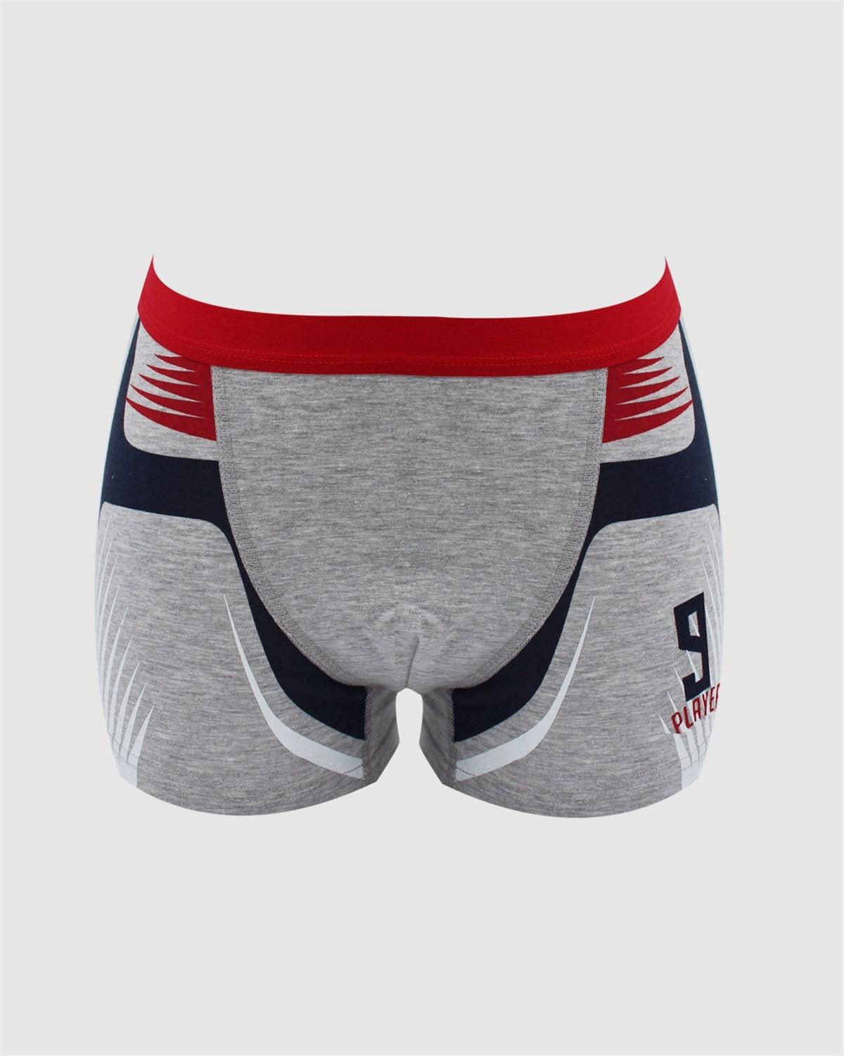 Yüksek Pamuklu Elastan Boxer Erkek Çocuk Öts 7235 - Gri