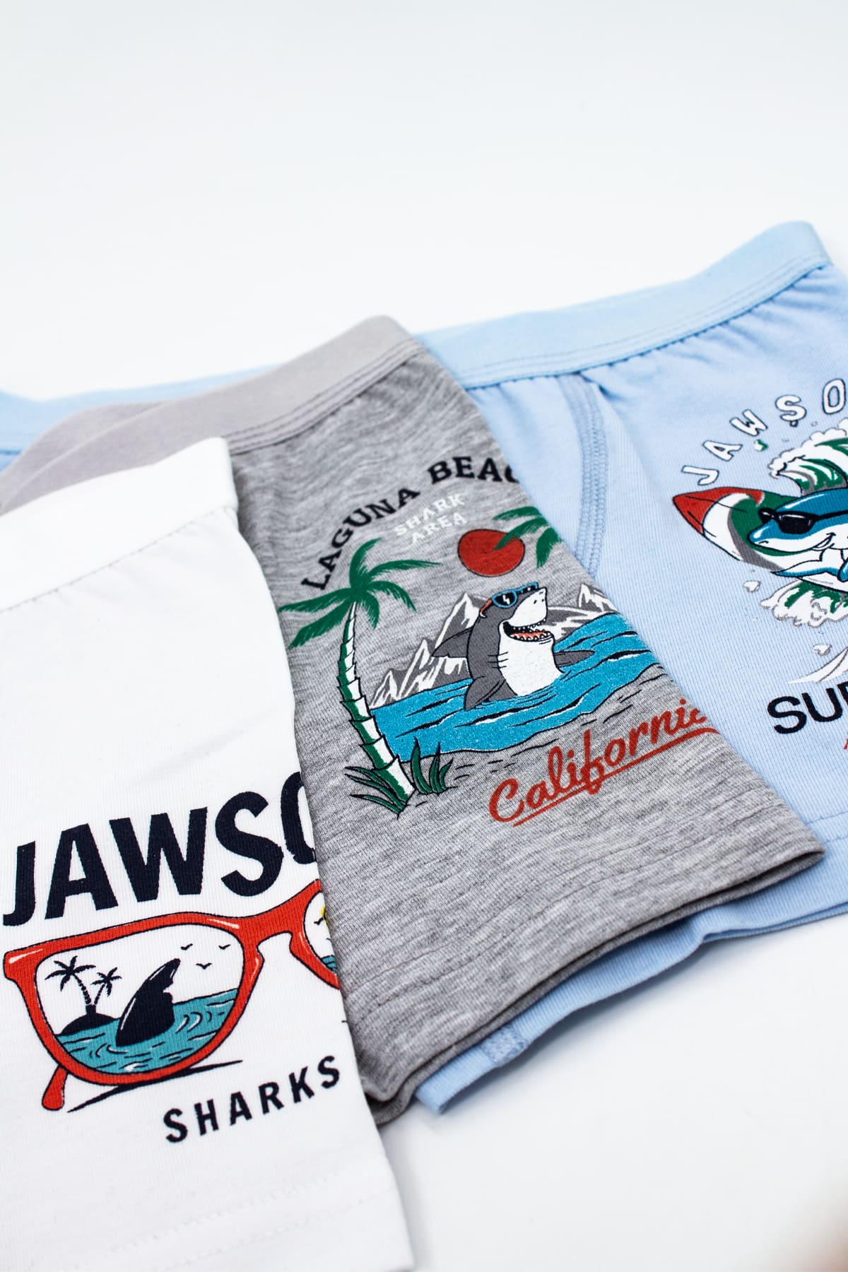 Pamuklu Elastan Erkek Çocuk Boxer  Öts 7392 - Beyaz