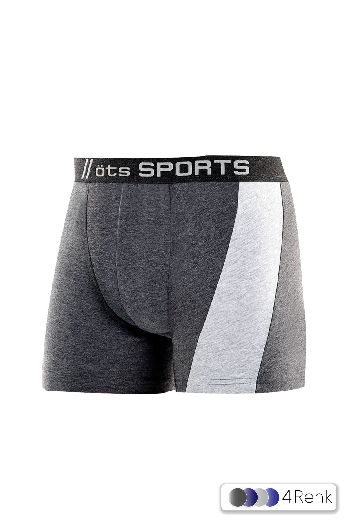 Pamuklu Esnek Boxer 6 Adet Öts 7266 - Gri