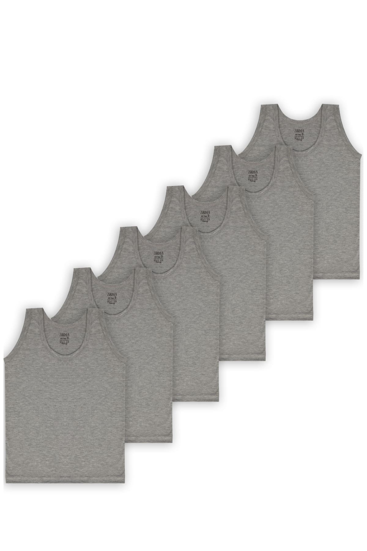 Pamuk Penye Süprem Gri Atlet 6lı Paket Arma Yıldız 5502 - Gri