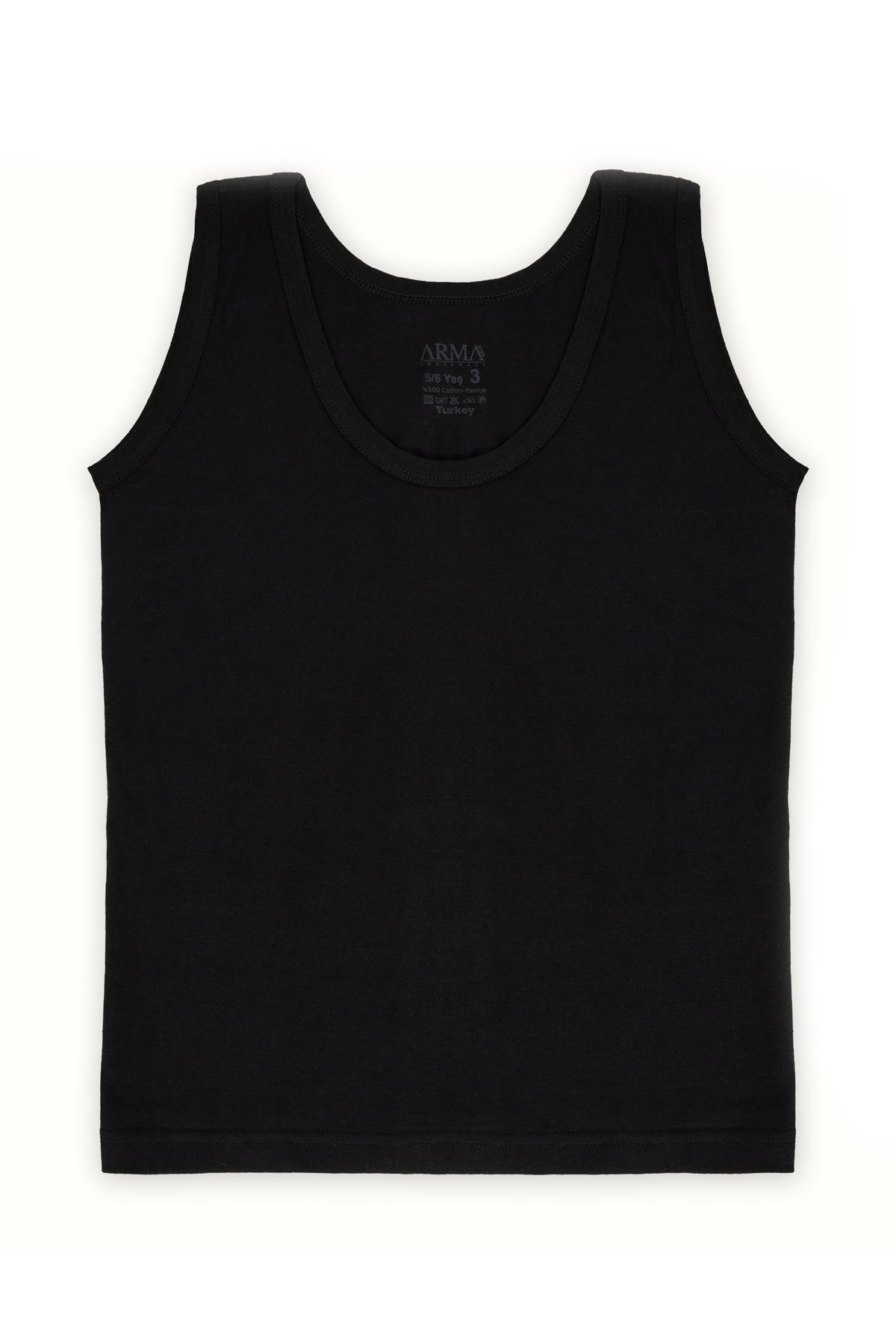 Pamuk Penye Süprem Siyah Atlet 6lı Paket Arma Yıldız 5502 - Siyah