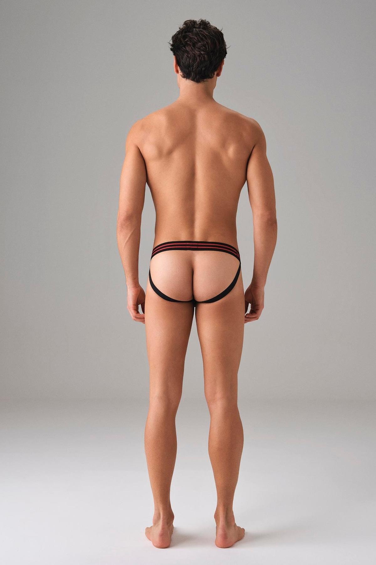 File Detaylı Erkek Jockstrap String Somon Doreanse 1006 - Siyah