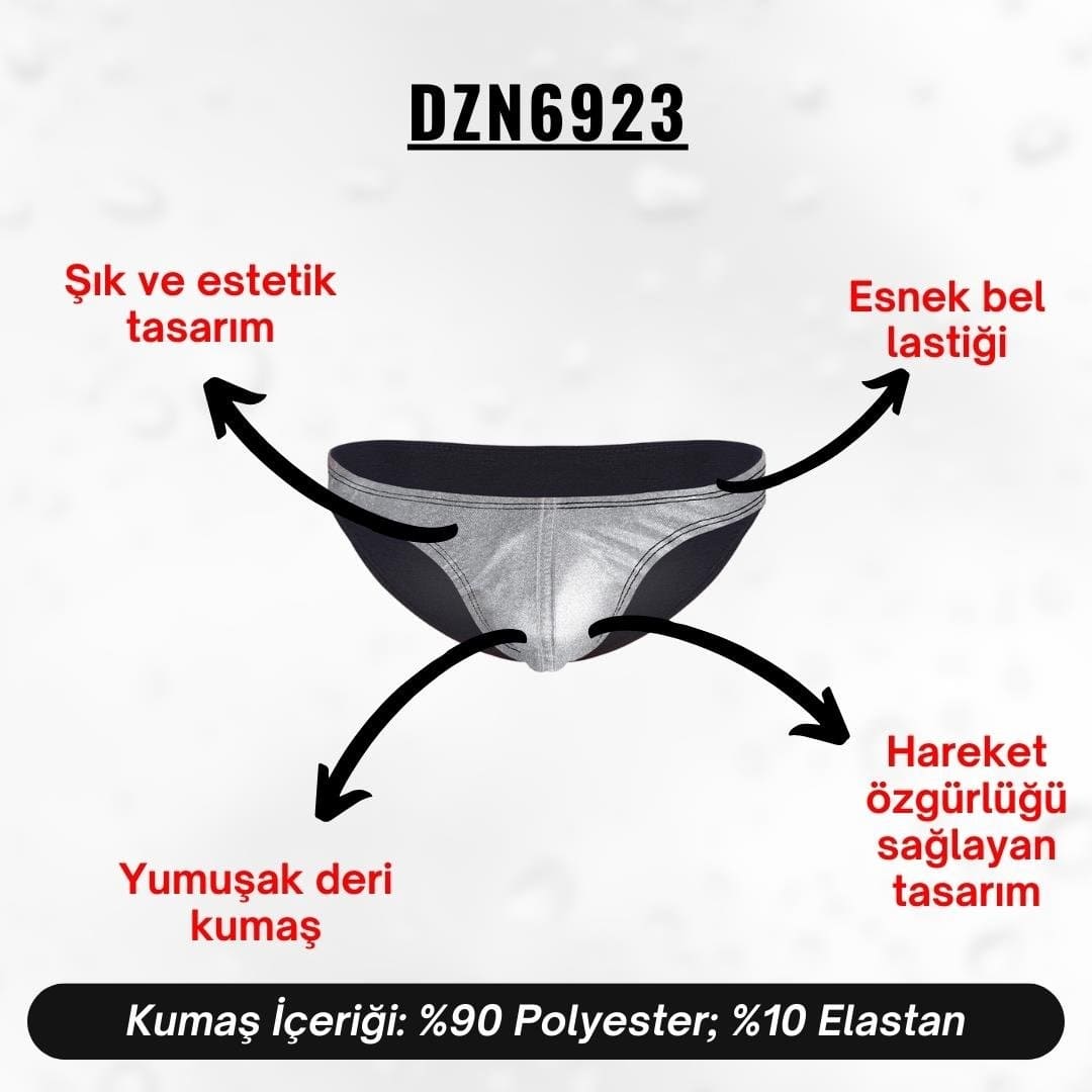 Darkzone Erkek Gri Deri Slip  Darkzone DZN6923 - Görsel 8