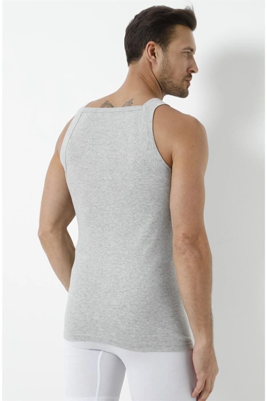 Gri Pamuklu Geniş Biyeli Atlet Erkek Arma 1135 - Gri