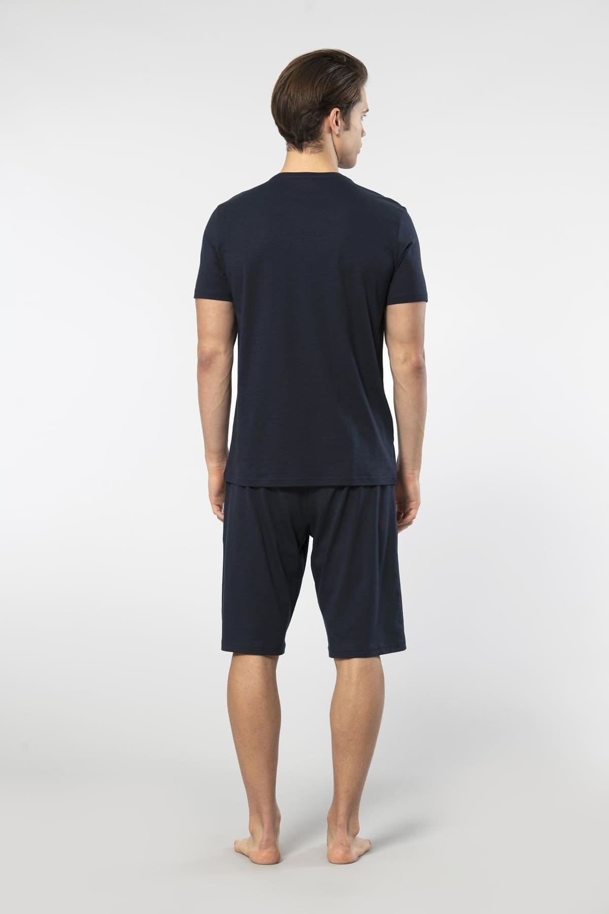 Kısa Kollu Modal Pijama Takımı Erkek Cacharel 2193 - Lacivert