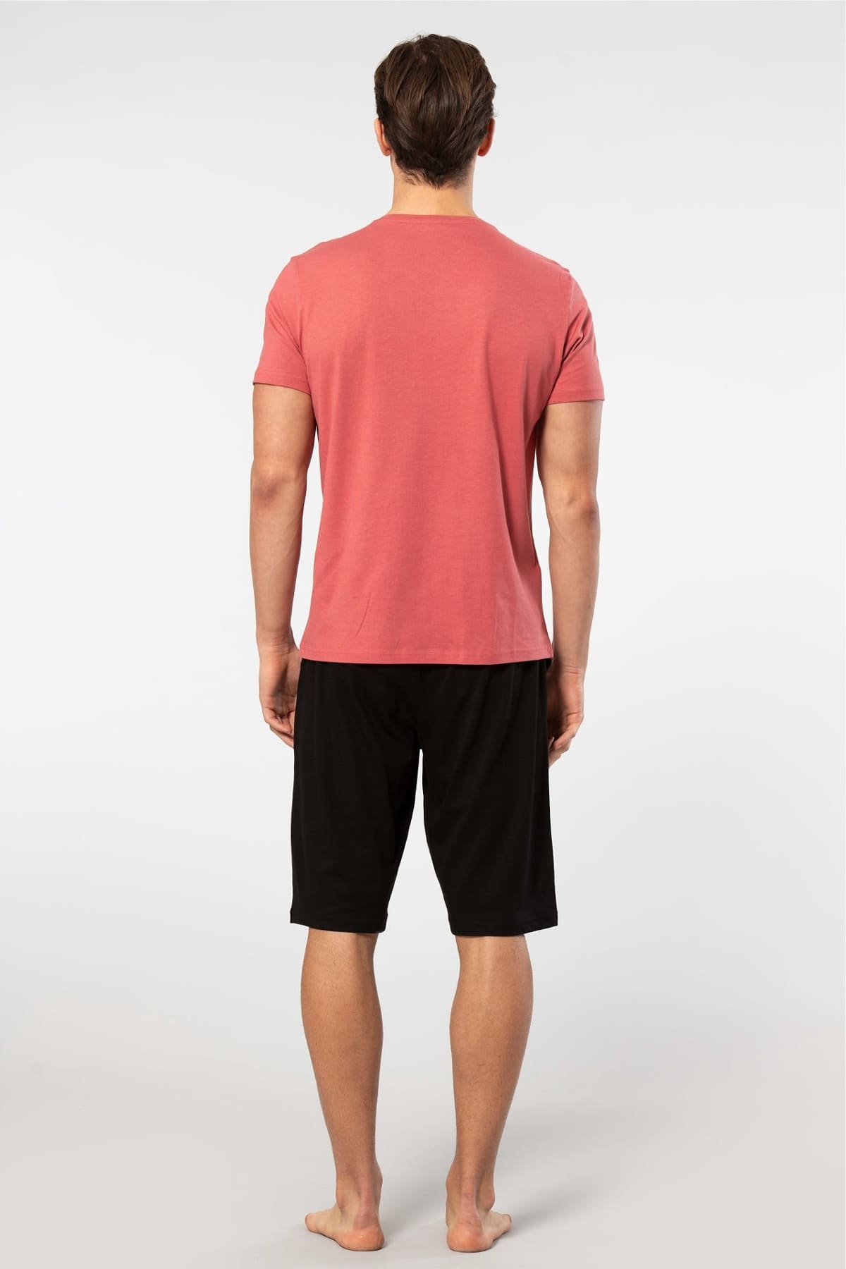 Kısa Kollu Modal Pamuklu Pijama Takımı Cacharel 2193 - Mercan