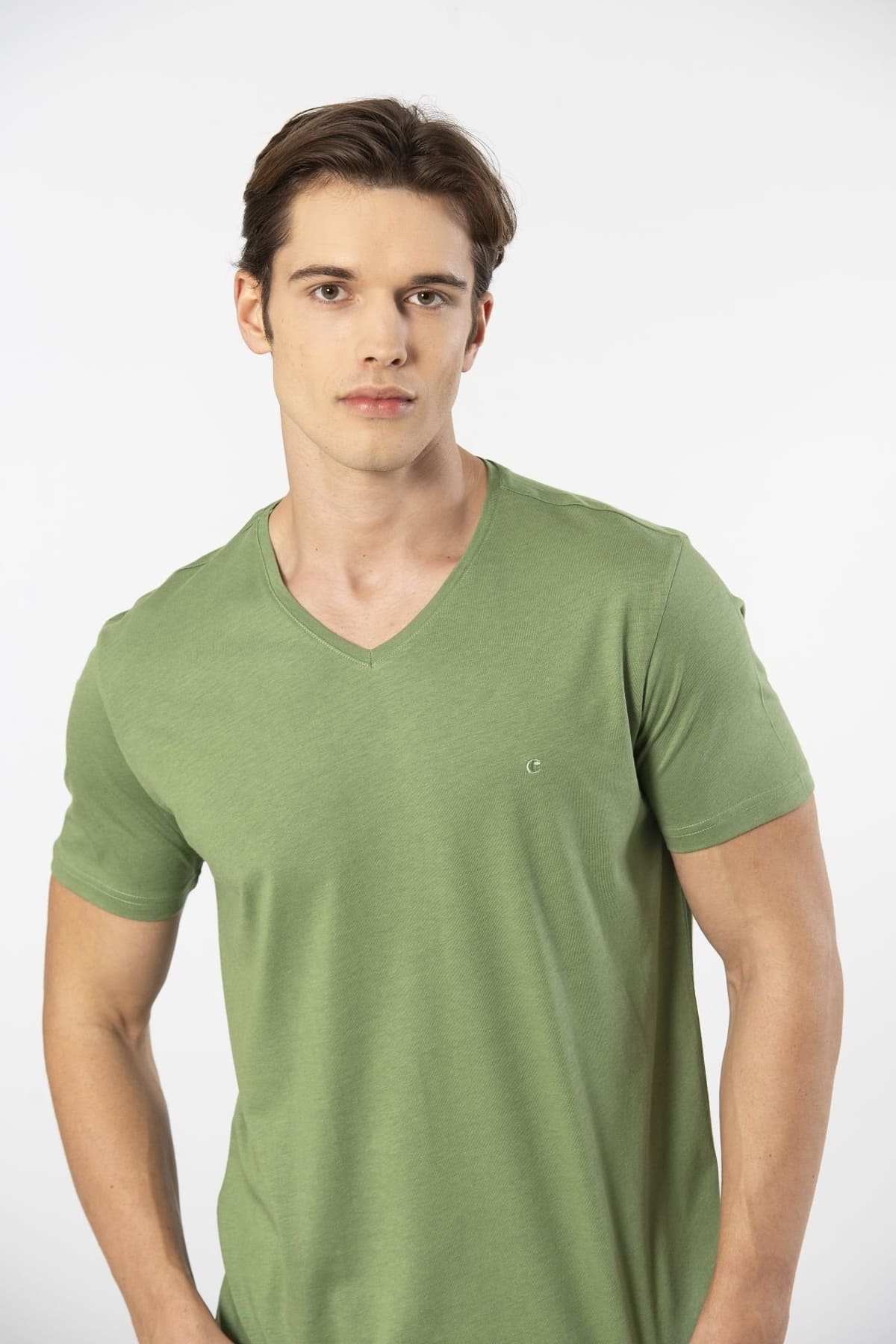 Modal Cepli Kısa Kollu Erkek Bermuda Pijama Takımı Cacharel 2193 - Yeşil
