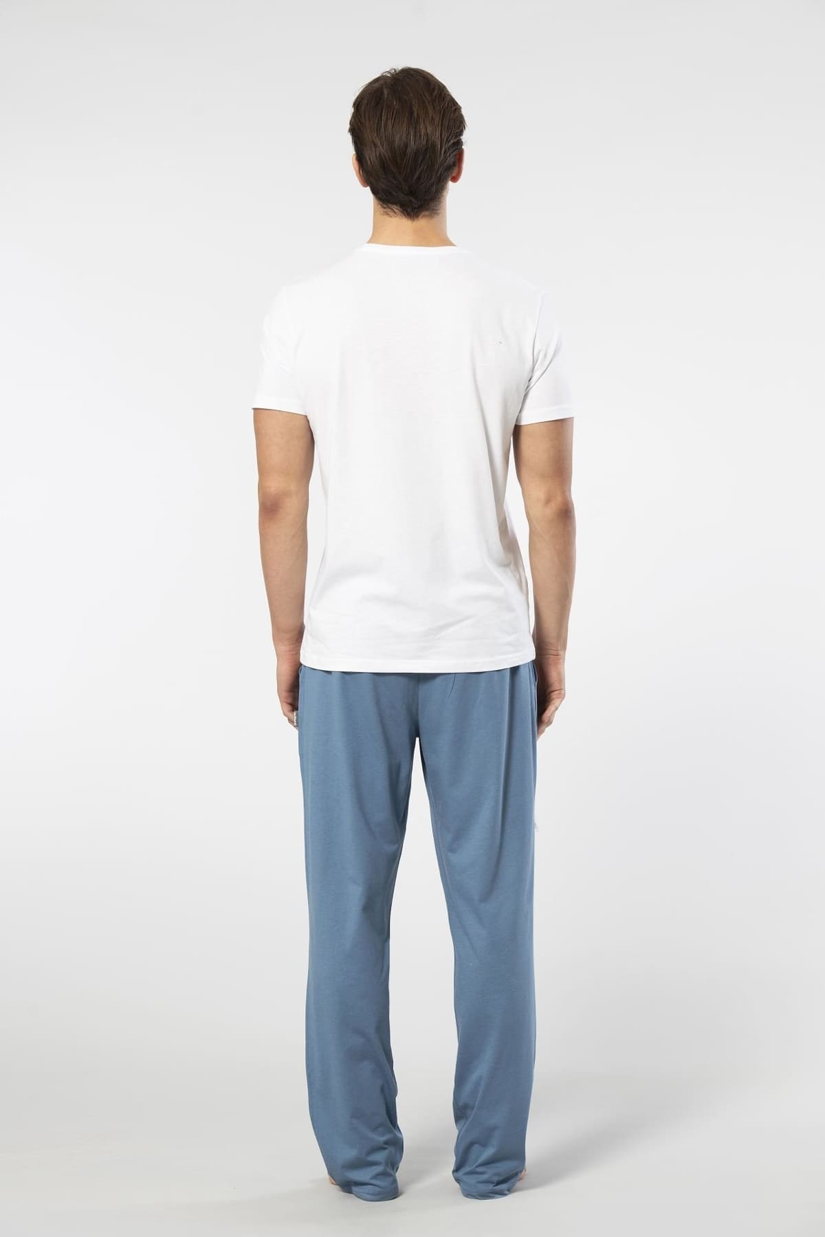 Modal Pamuk Kısa Kollu Erkek Pijama Takımı Cacharel 2192 - Beyaz