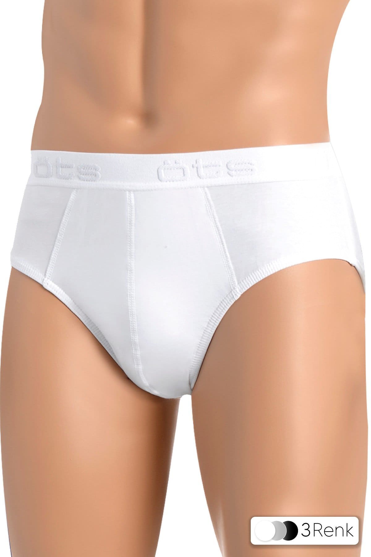 Pamuklu Likralı Dıştan Lastikli Erkek Slip ÖTS 2209 - Beyaz