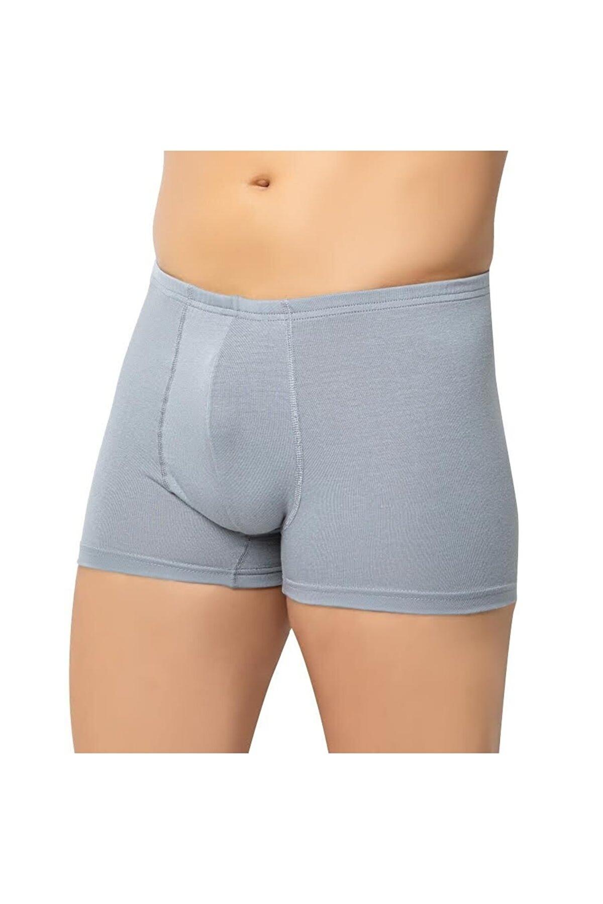 Esnek Bel Lastiği ve Modal Kumaşlı Boxer İMER 405 - Gri