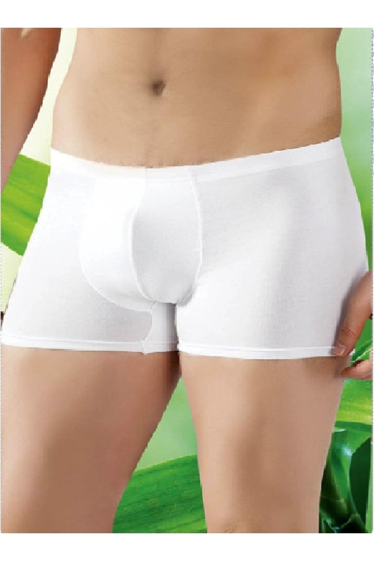 Esnek Bel Lastiği ve Modal Kumaşlı Boxer İMER 405 - Beyaz