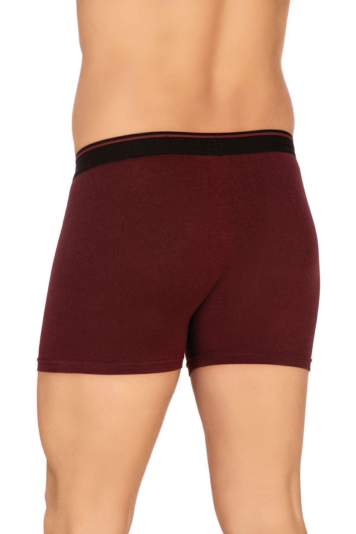 Esnek Bel Lastiği Modal Pamuklu Boxer Şort Özkan 11256 - Bordo