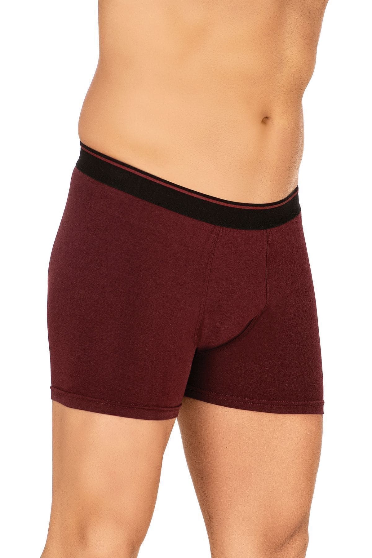 Esnek Bel Lastiği Modal Pamuklu Boxer Şort Özkan 11256 - Bordo