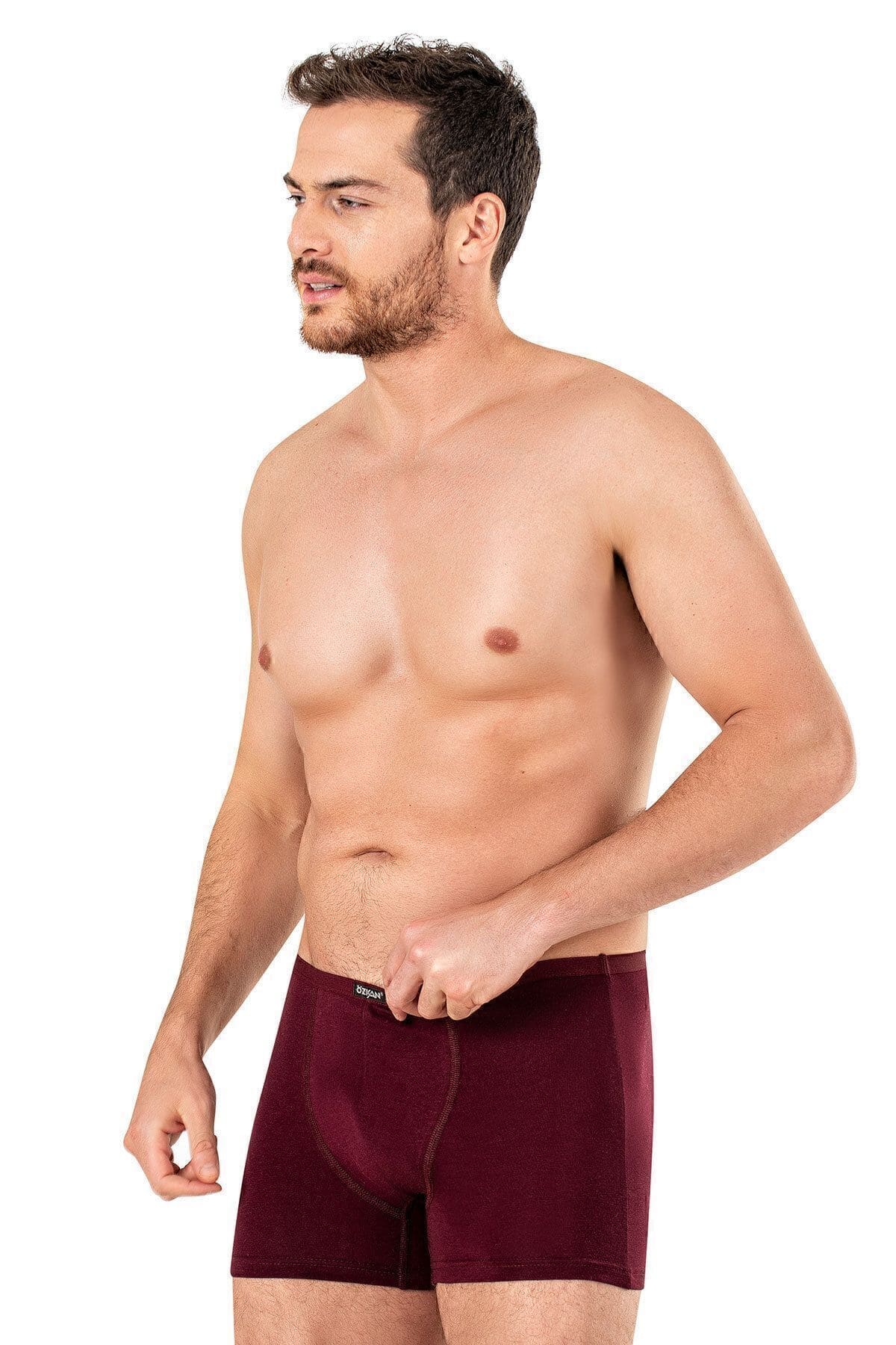 Pamuklu Modal Esnek Boxer Şort Özkan 11897 - Bordo