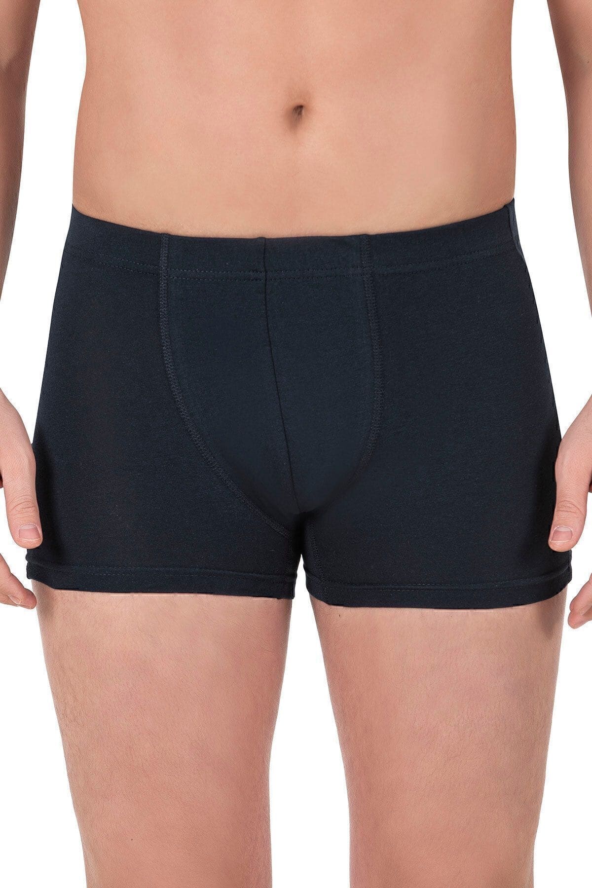 Pamuklu Likralı Esnek Rahat Boxer Şort Özkan 12024 - Lacivert