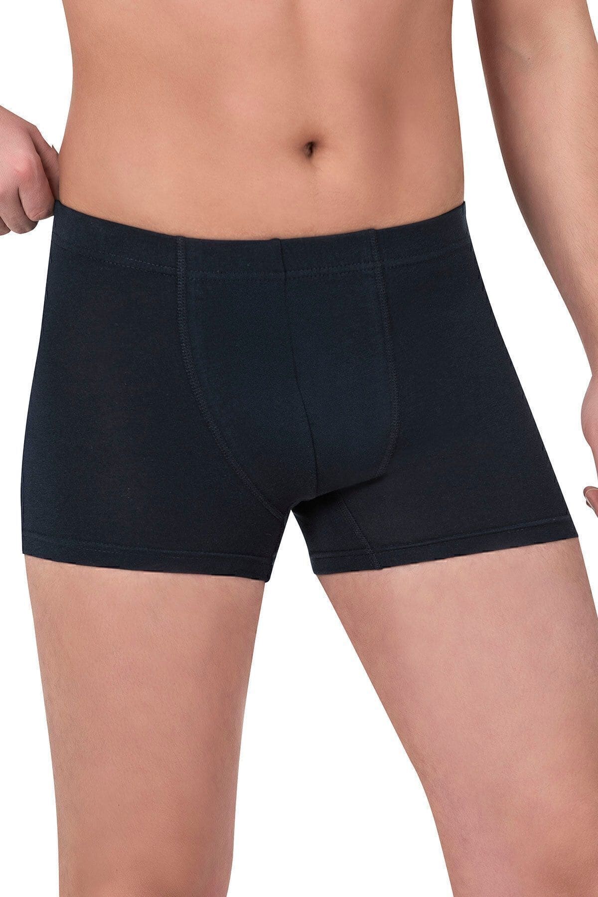 Pamuklu Likralı Esnek Rahat Boxer Şort Özkan 12024 - Lacivert