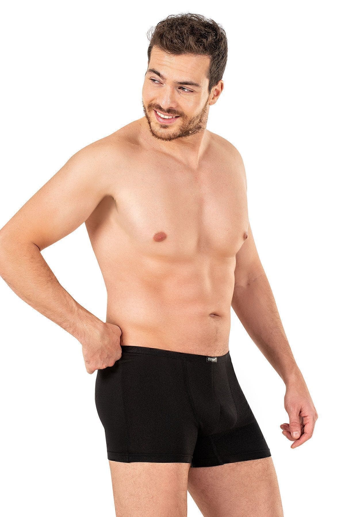 Pamuklu Modal Esnek Boxer Özkan 11897 - Siyah