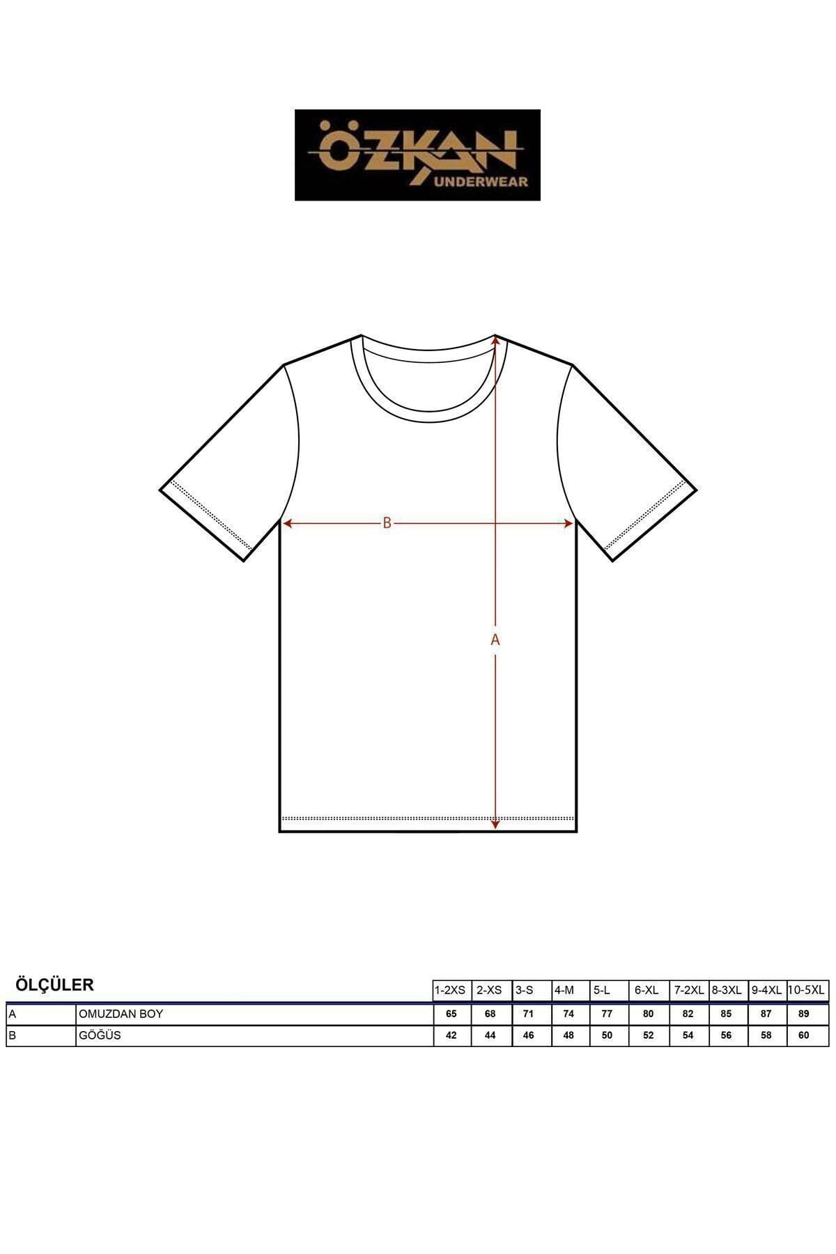 Pamuklu Yarım Kol Atlet Erkek Özkan 0059 - Beyaz