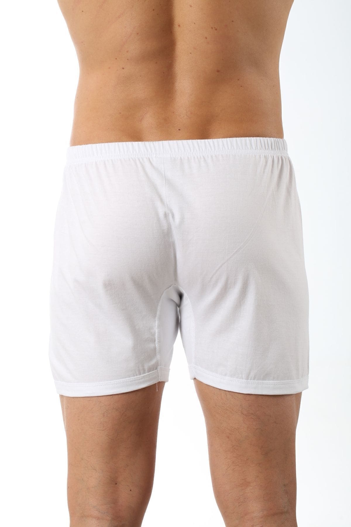 Esnek Bel Lastiği Pamuklu Boxer Külot Özkan 0043 - Beyaz