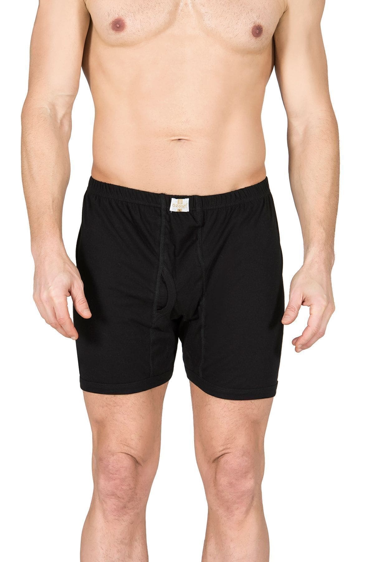 Esnek Bel Lastiği Pamuklu Boxer Külot Özkan 0043 - Siyah