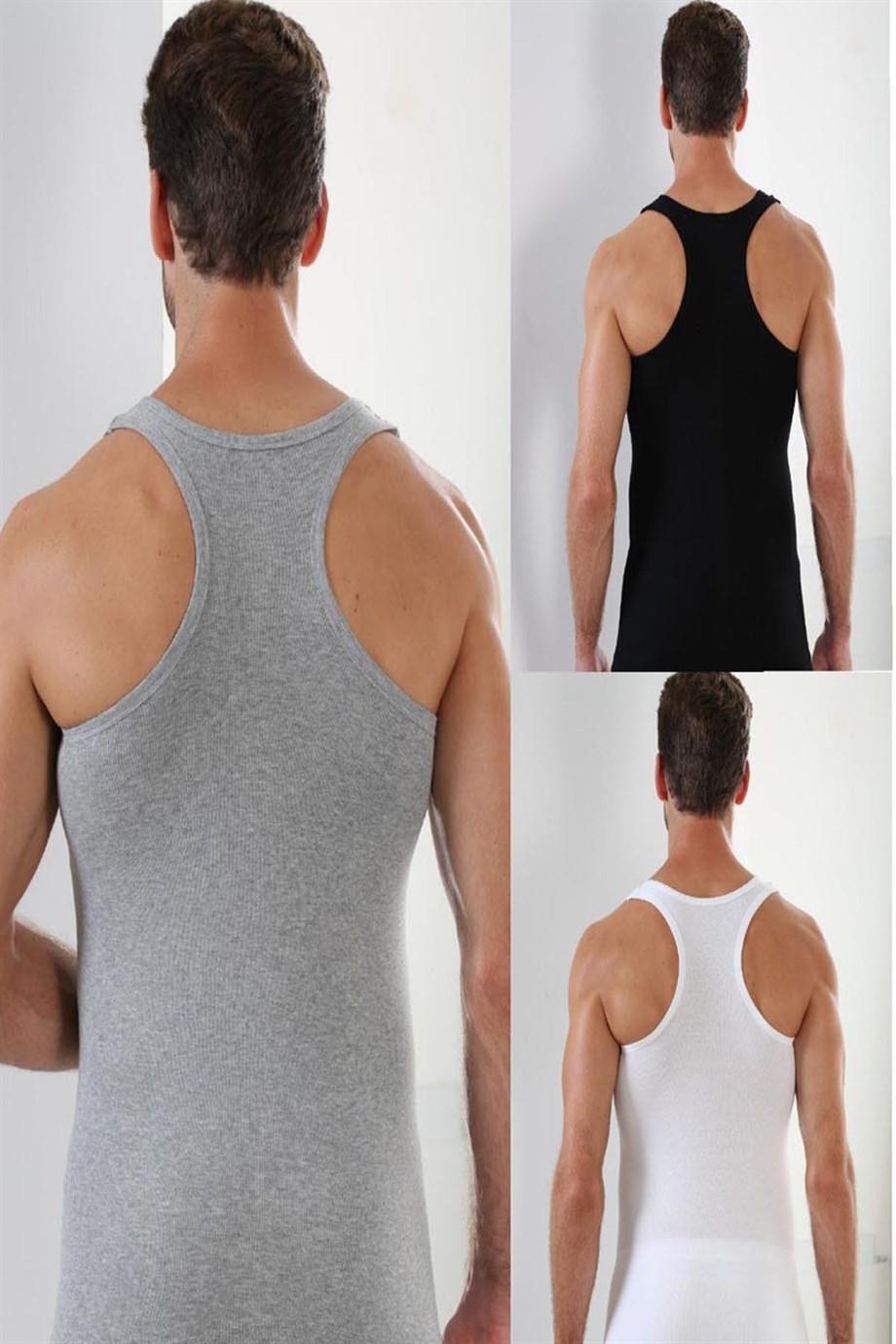 Pamuk Ribana Erkek Atlet 3'lü Paket Arma Yıldız 1008 - Görsel