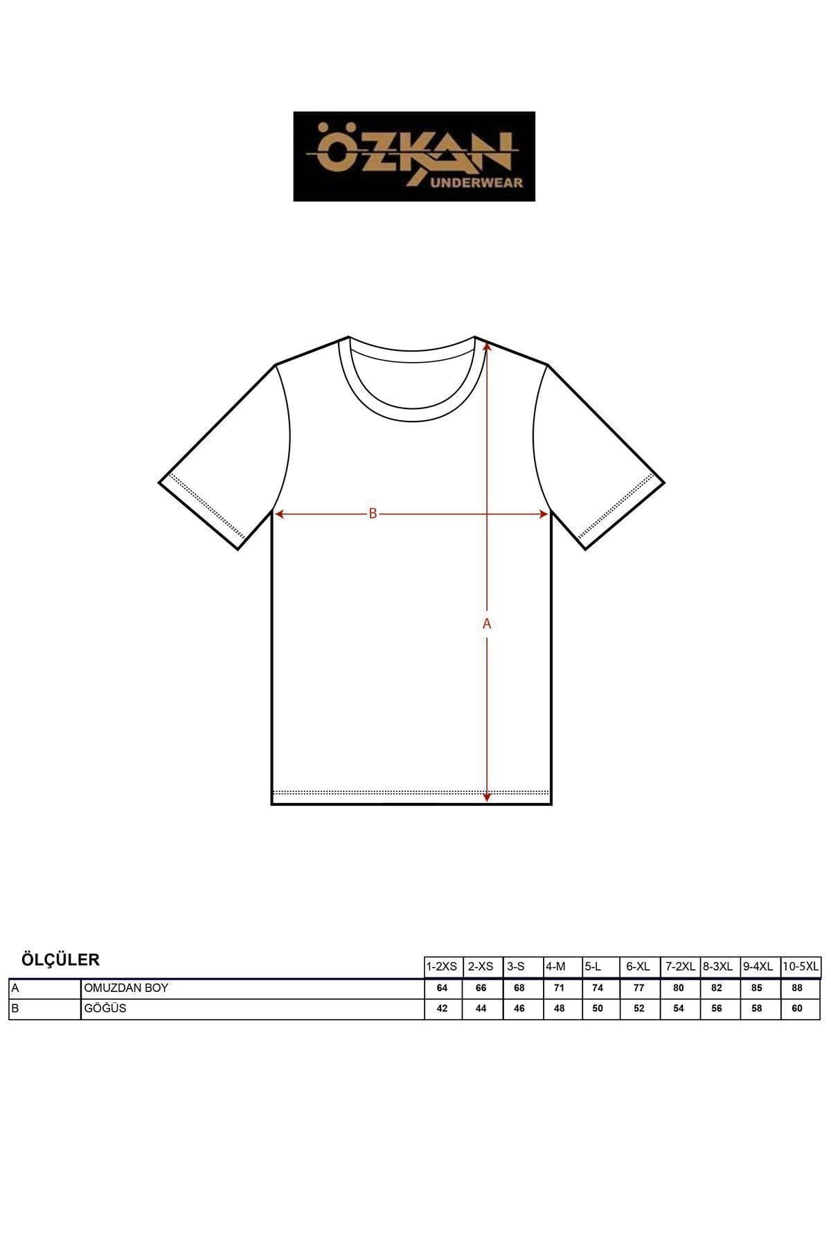 Ribana Esnek Kapalı Yaka Yarım Kol Atlet Özkan 0116 - Gri