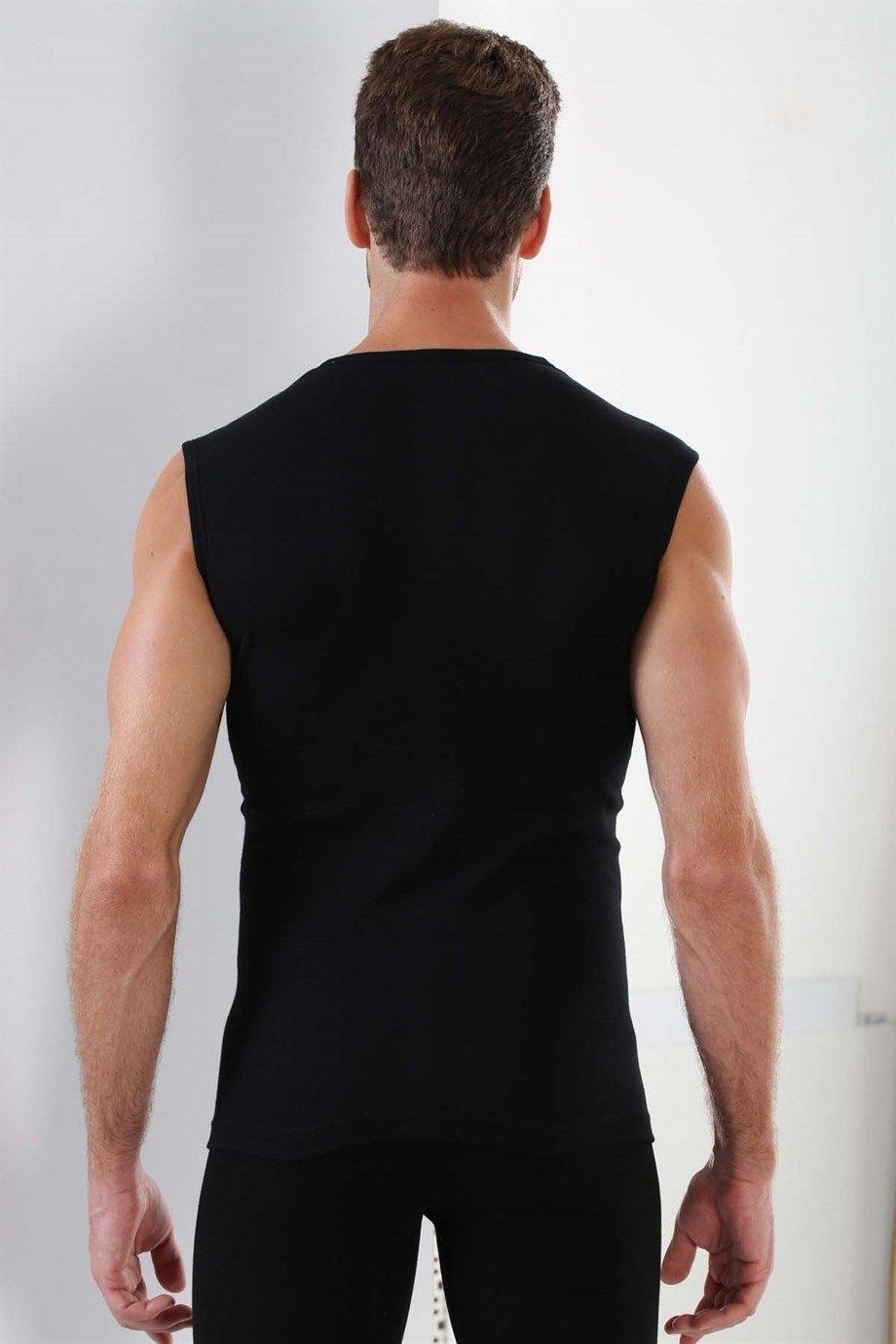 Ribana Siyah V Yaka Kolsuz Atlet Erkek Arma Yıldız 1115 - Siyah