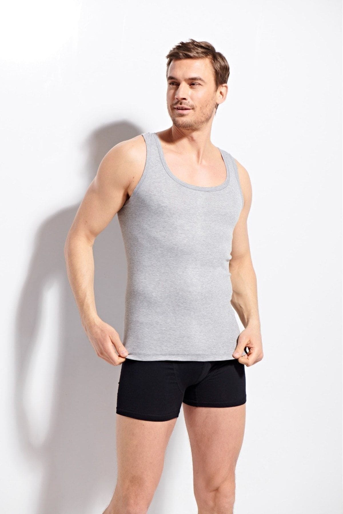 Ribana Pamuklu Gri Atlet Erkek Kolcu 1230 - Gri