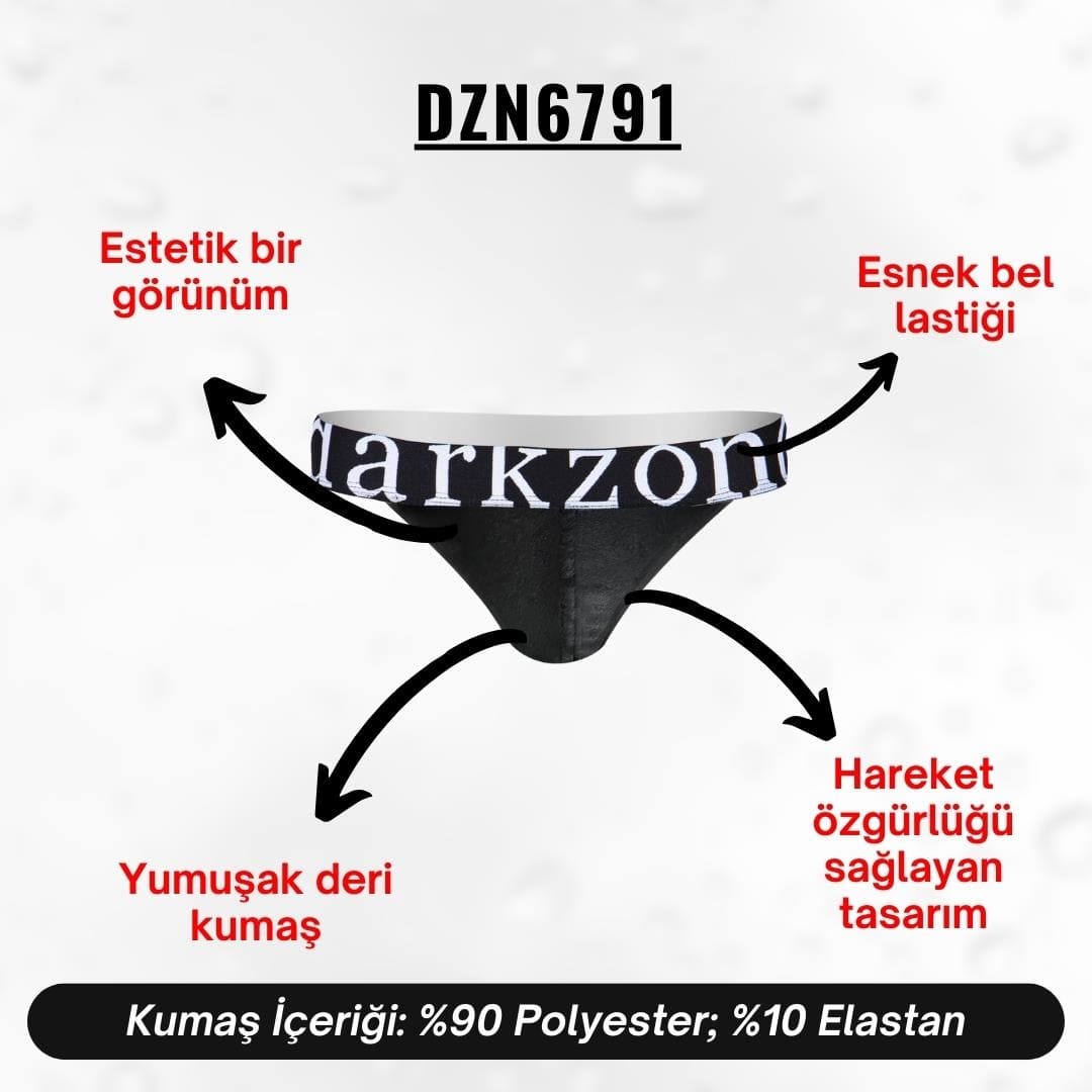 Darkzone Erkek Siyah Deri Jockstrap Darkzone DZN6791 - Görsel 4