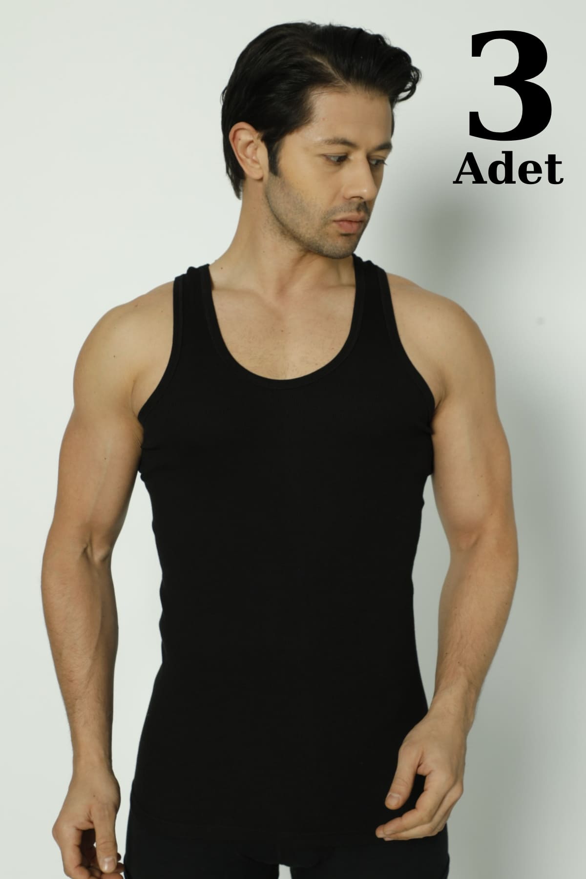 Arma Yıldız Pamuklu Elastan Siyah Kaşkorse Atlet Arma Yıldız 1187