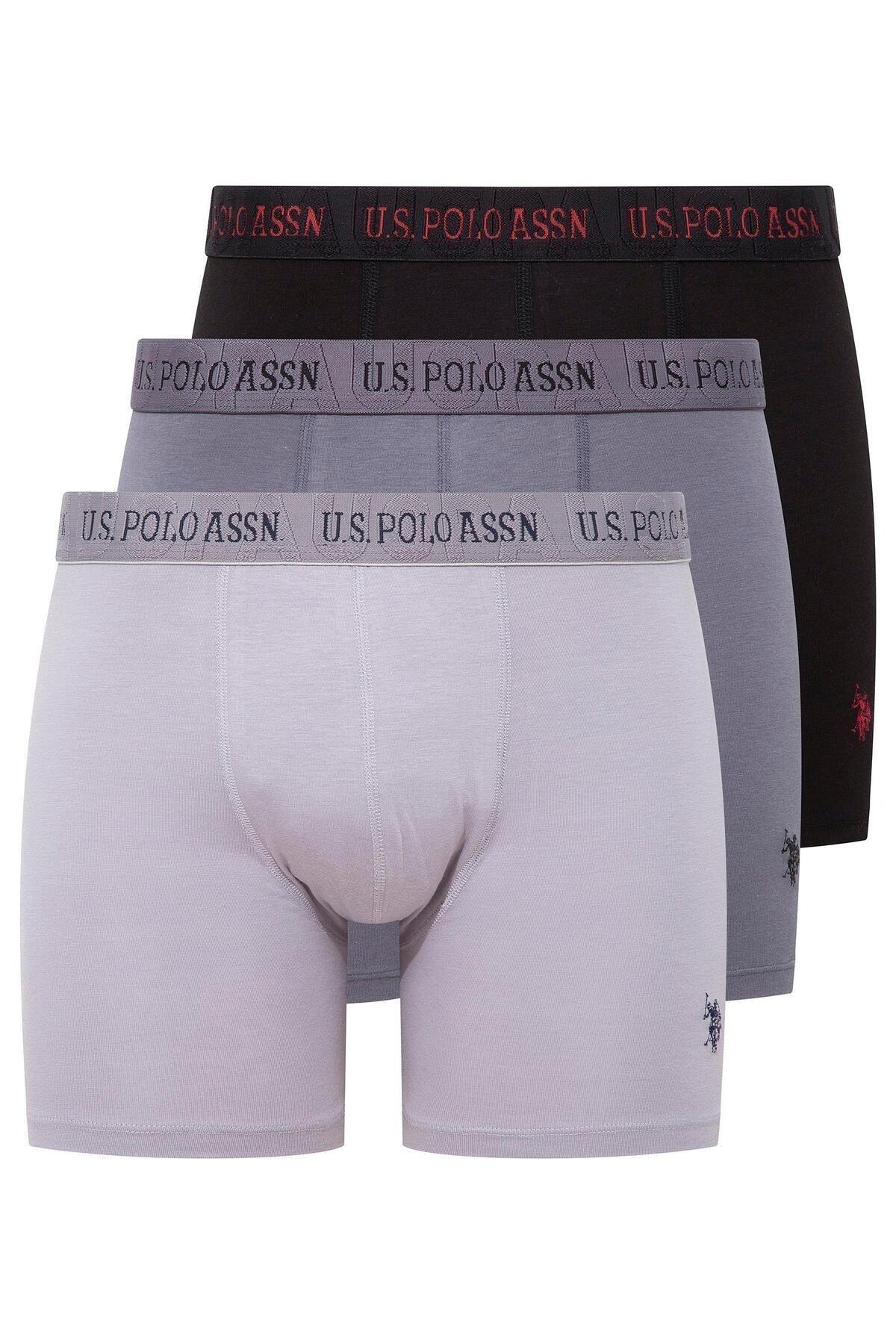 Pamuklu Esnek Bel Lastiği 3'lü Boxer Us. POLO Assn. 80517 - Görsel
