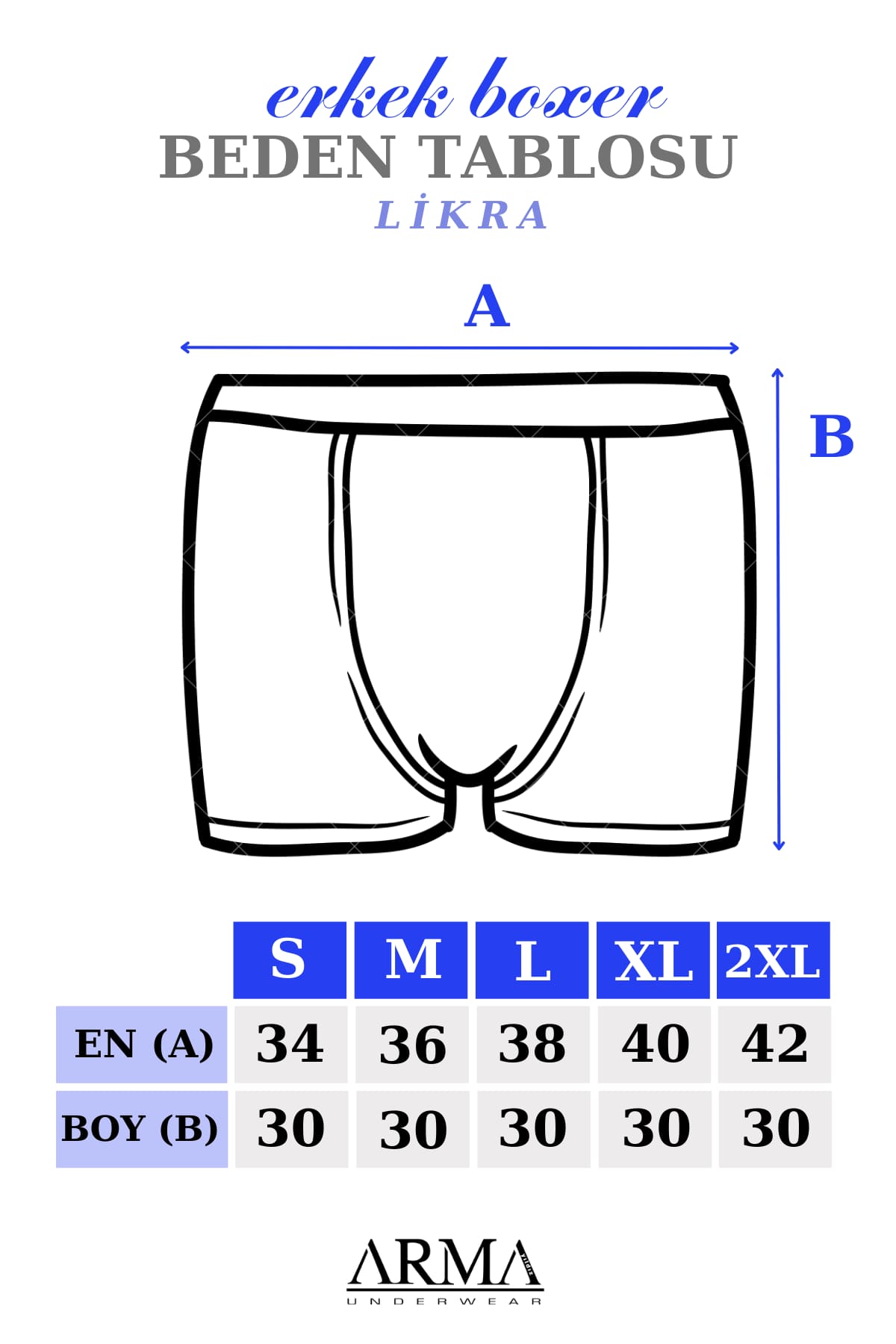 Siyah Düz Dikişli Likralı Boxer Arma Yıldız 1144 - Siyah