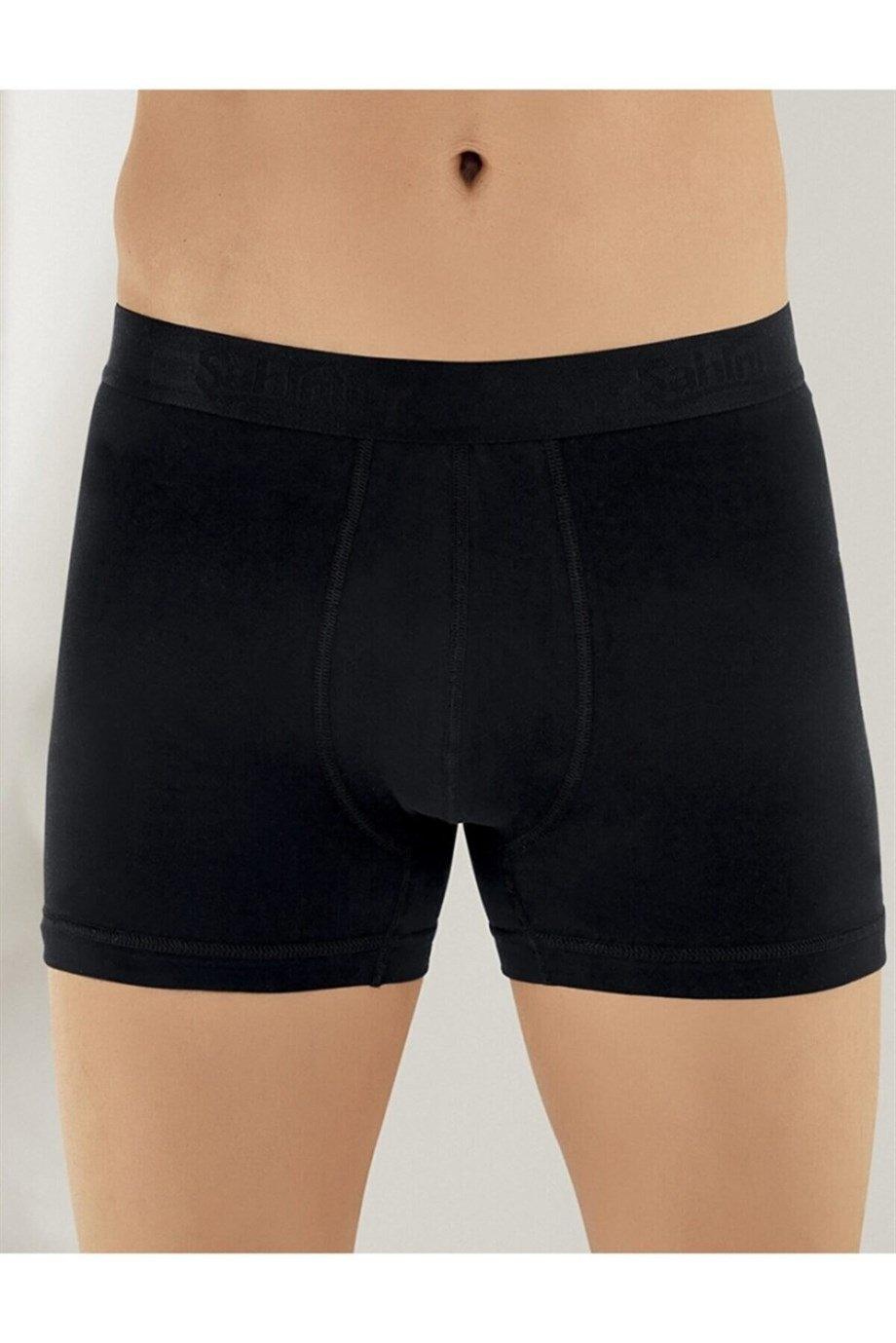 Pamuklu Likralı Esnek Bel Boxer Arma Yıldız 1144 - Siyah
