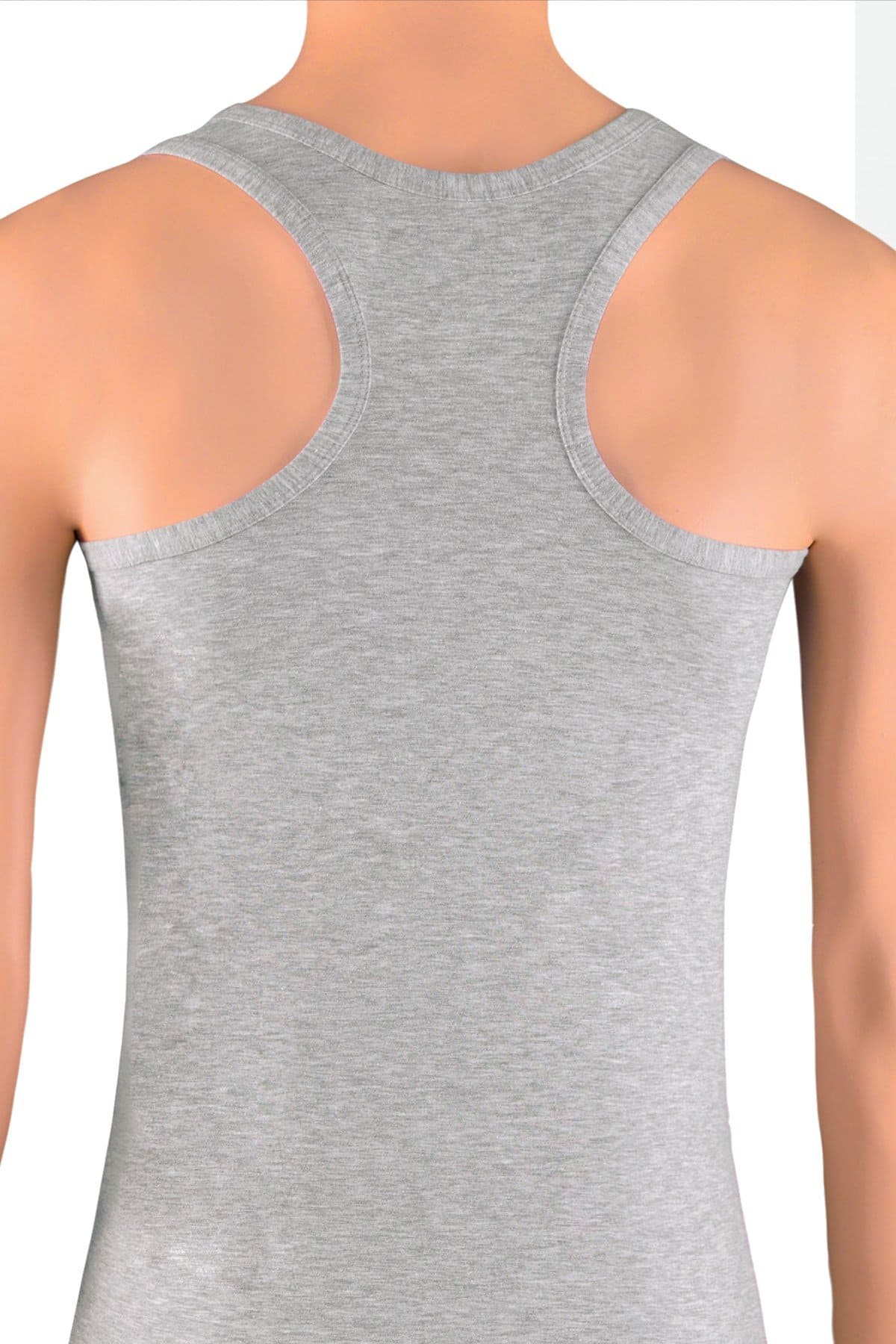 Pamuklu Likralı Erkek Atlet Siyah Beyaz Gri Öts 1250 - Gri