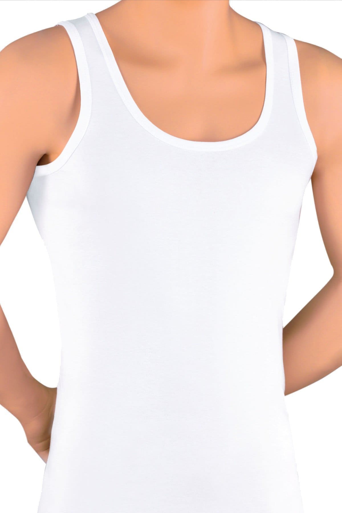 Pamuklu Likralı Erkek Atlet Siyah Beyaz Gri Öts 1250 - Beyaz