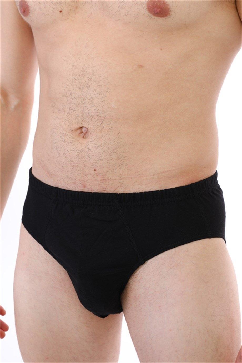 Pamuklu Yüksek Bel Erkek Slip Çift Kaplan 741 - Siyah