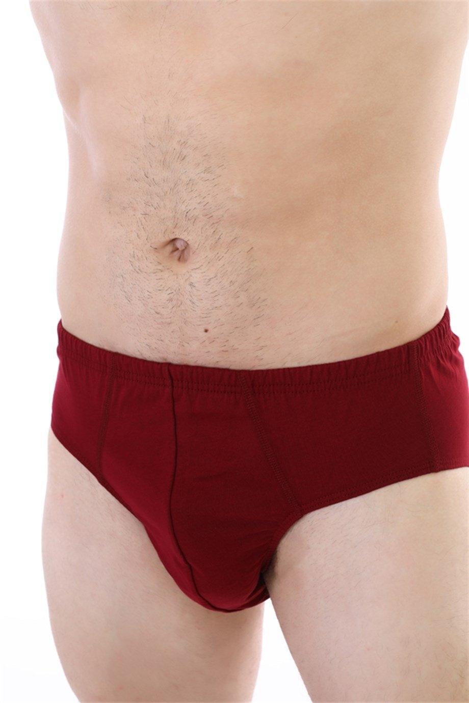 Pamuklu Yüksek Bel Erkek Slip Çift Kaplan 741 - Bordo