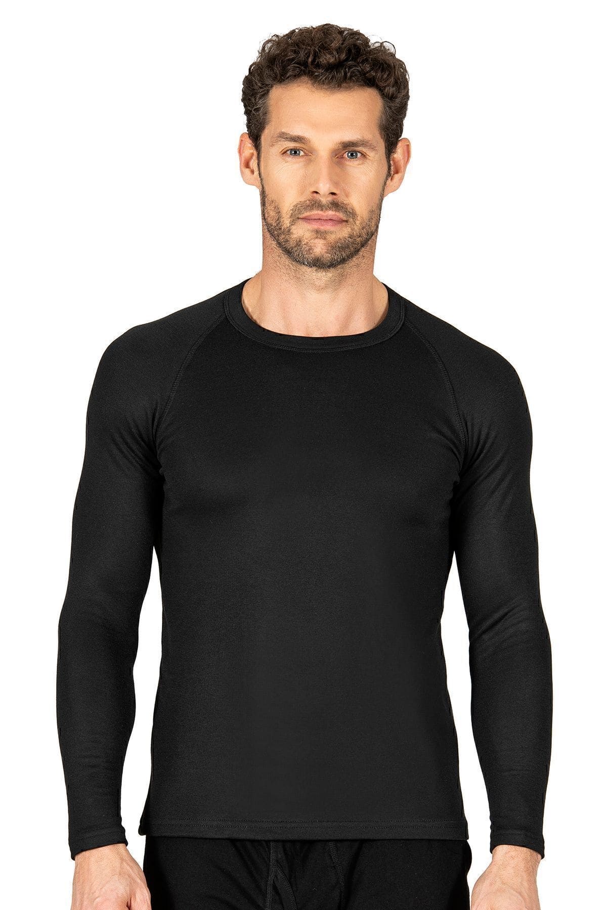 Termal Viskon Uzun Kollu Body Kahverengi Özkan 11317 - Siyah