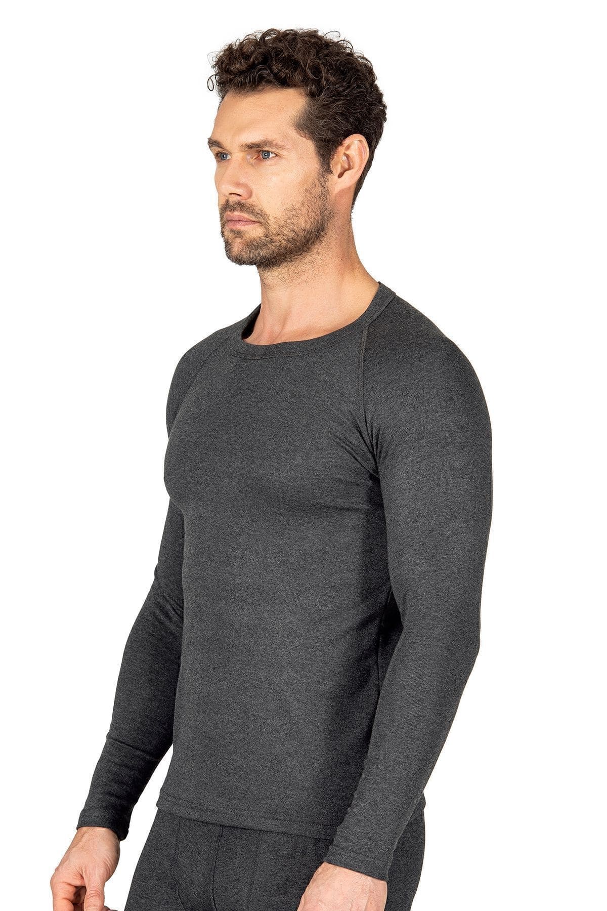 Termal Viskon Uzun Kollu Body Kahverengi Özkan 11317 - Antrasit