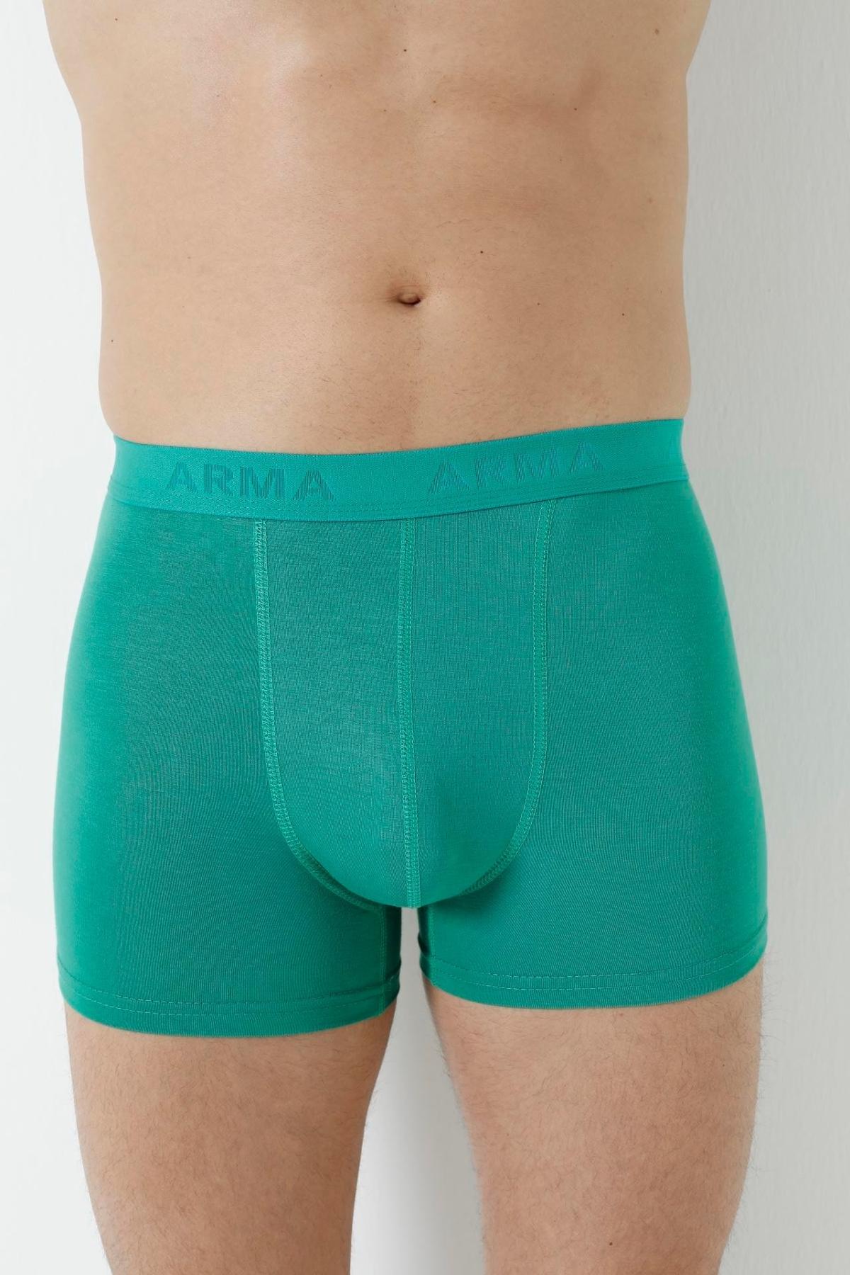 Bambu Kumaşlı Esnek Bel Boxer 3'lü Paket Arma Yıldız 1172 - Yeşil