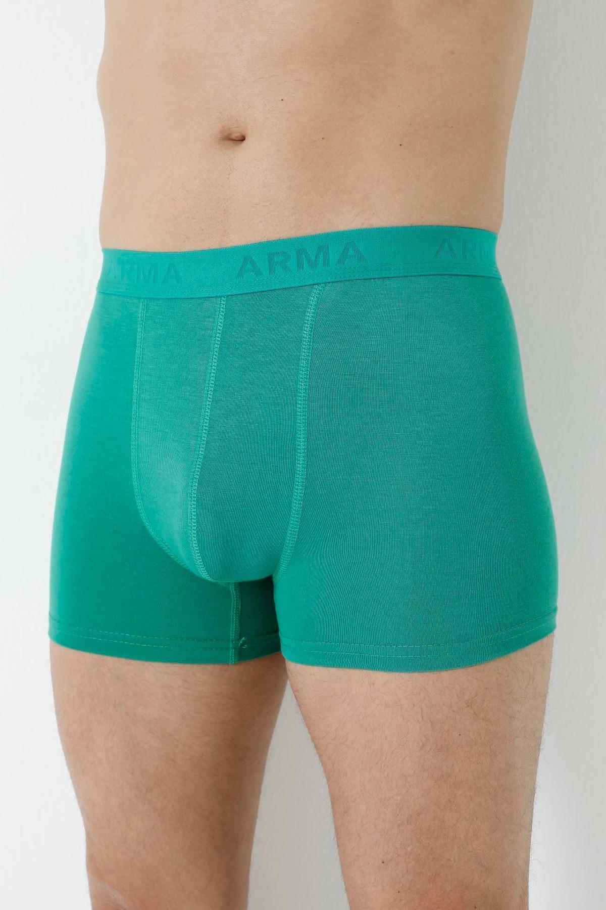 Bambu Kumaşlı Esnek Bel Boxer 3'lü Paket Arma Yıldız 1172 - Yeşil